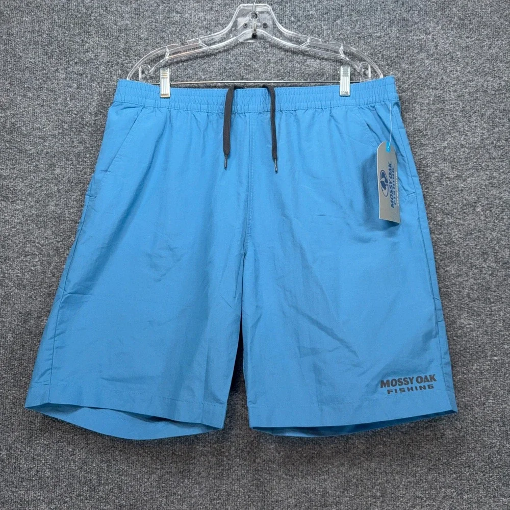 Mossy Oak Fishing Swim Shorts Mens XL Blue Mesh Lined Board Trunks NEW